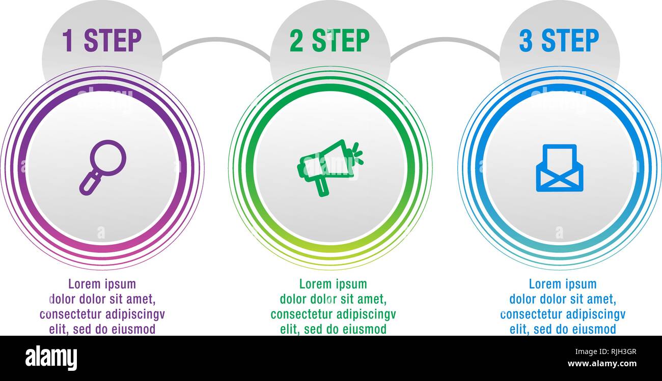Modern vector illustration. Infographic circles template with three ...