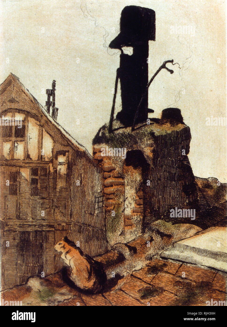 The Chimneys' by Paul Armand Guinebault, (1871 - ) French artist Stock Photo
