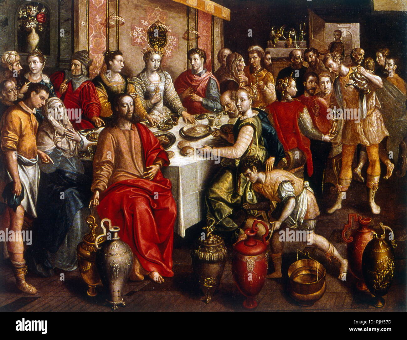 The Marriage at Cana 1596-1597, Oil on panel by Martin de Vos ...