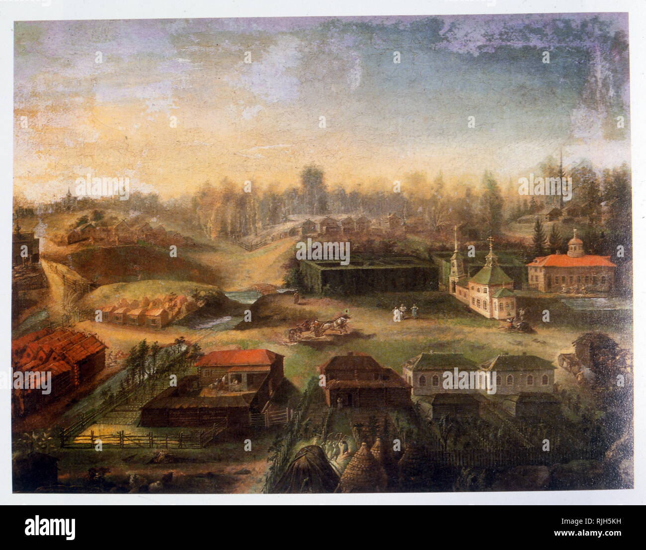Kolychev Estate, XVIII century, painting by E Fedorov Stock Photo