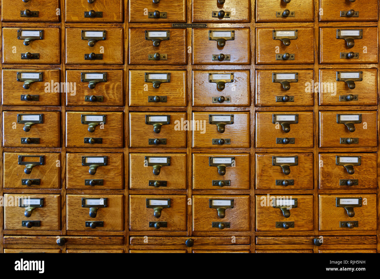 Rows wooden drawers hires stock photography and images Alamy