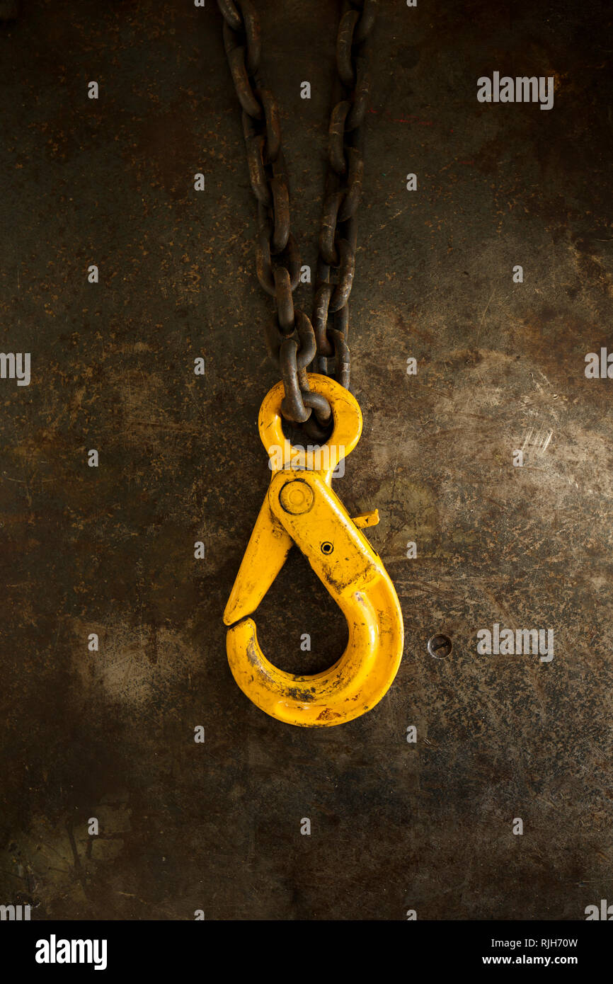 Hook on chain Stock Photo Alamy
