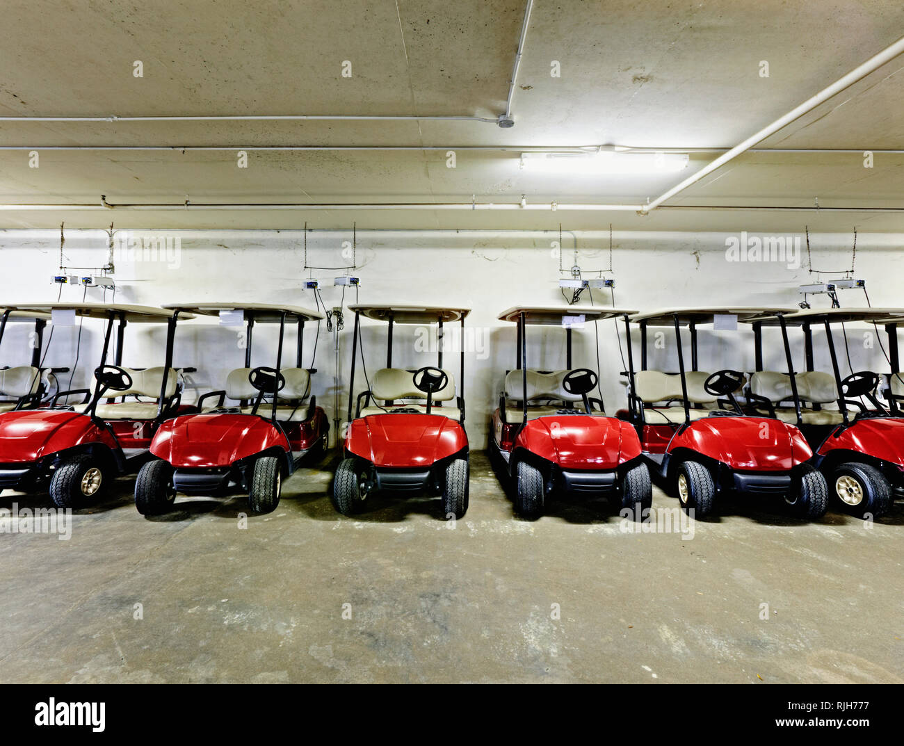Golf Cart Parking Garage Stock Photo Alamy