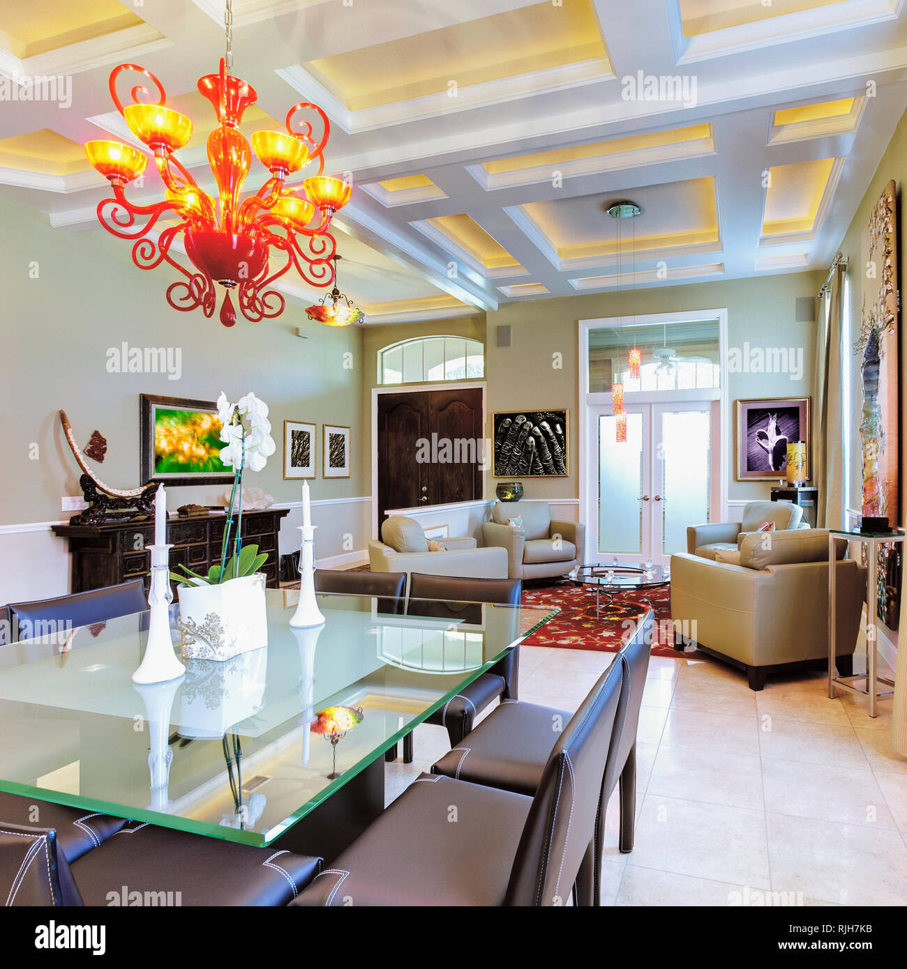 Upscale Dining Room Interior Stock Photo Alamy