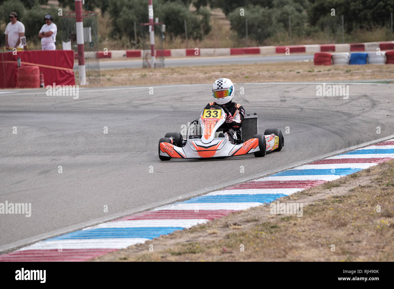 Go Kart racing on track at Campillos, Malaga, Spain Stock Photo Alamy