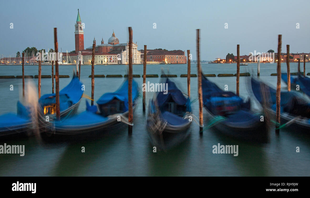 Gondolas Sant Mark Basin, Venice, Italy, Europe Stock Photo