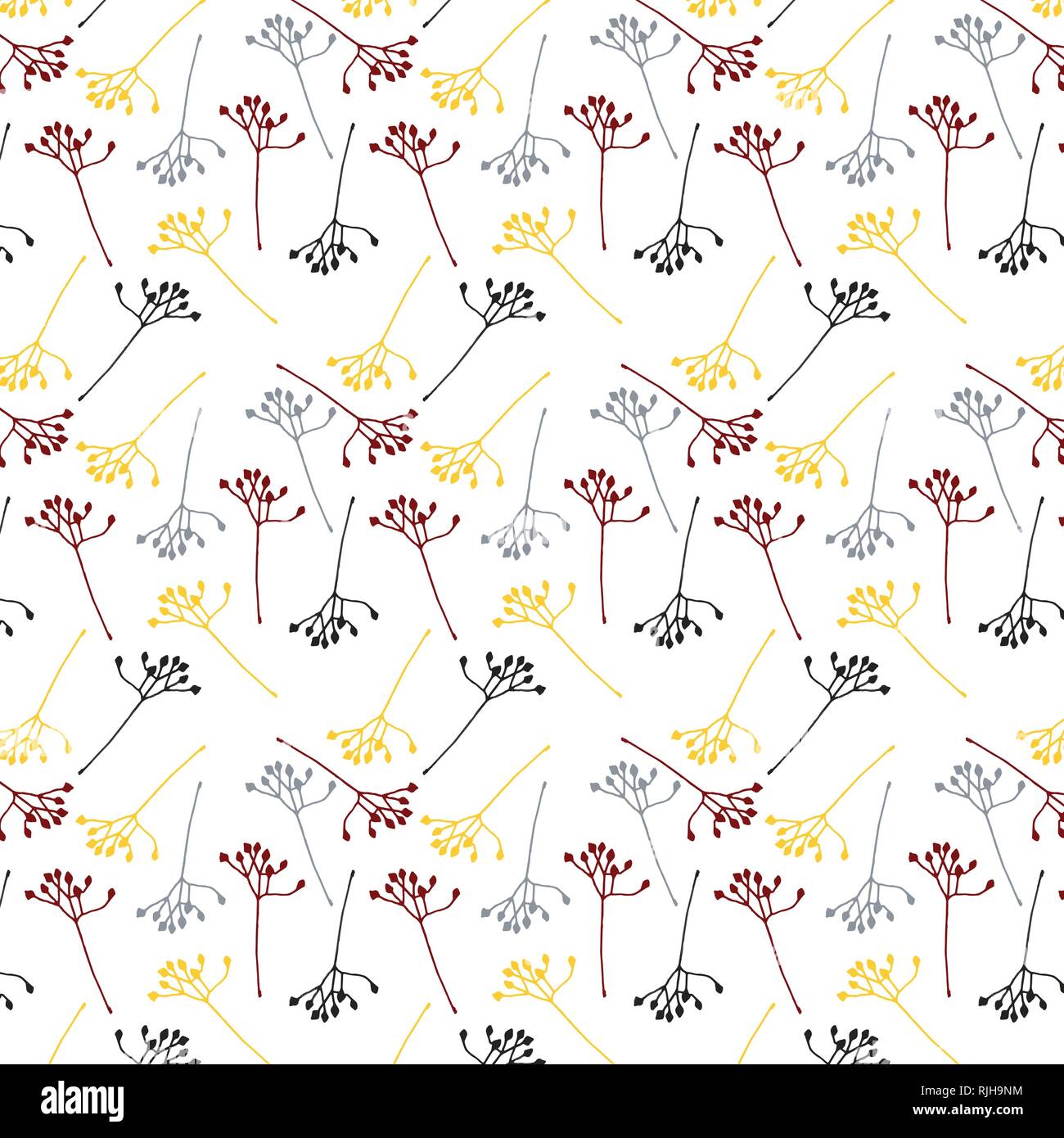 Hand drawn floral vector pattern in a colorful palette Stock Vector ...