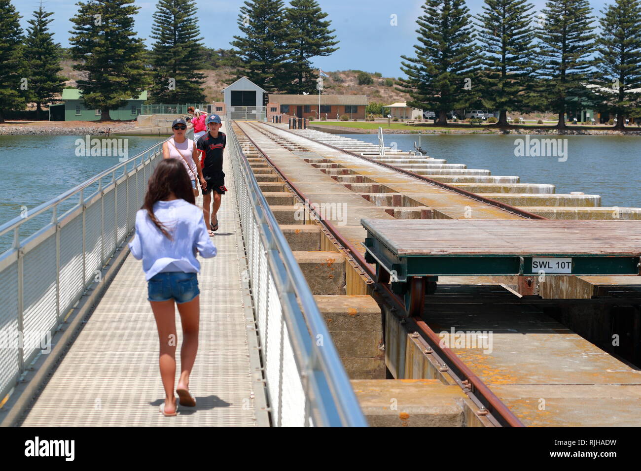 The Goolwa Barrage at Victor Harbor-Goolwa, South Australia Stock Photo