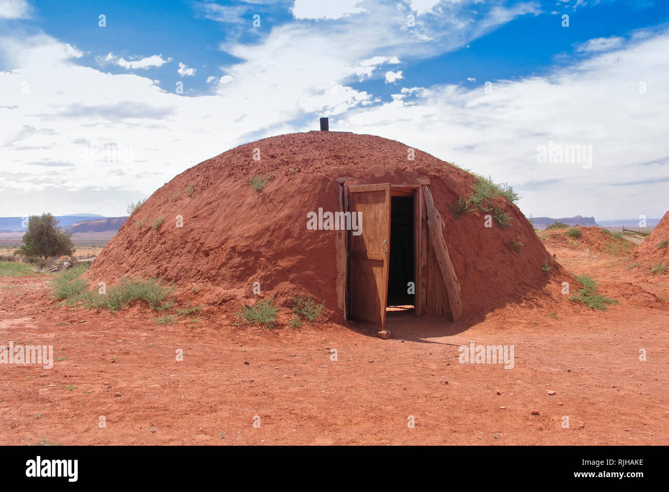 Round shelter in desert Stock Photo Alamy