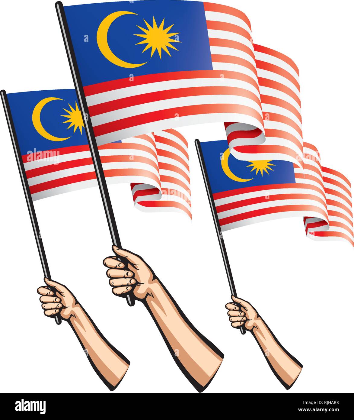 Malaysia Flag And Hand On White Background Vector Illustration Stock Vector Image Art Alamy Malaysia Flag And Hand On White Background Vector Illustration Stock Vector Image Art Alamy