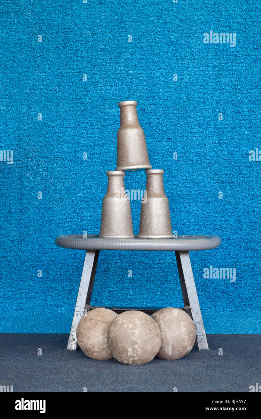 Carnival Milk Bottle Game Stock Photo Alamy