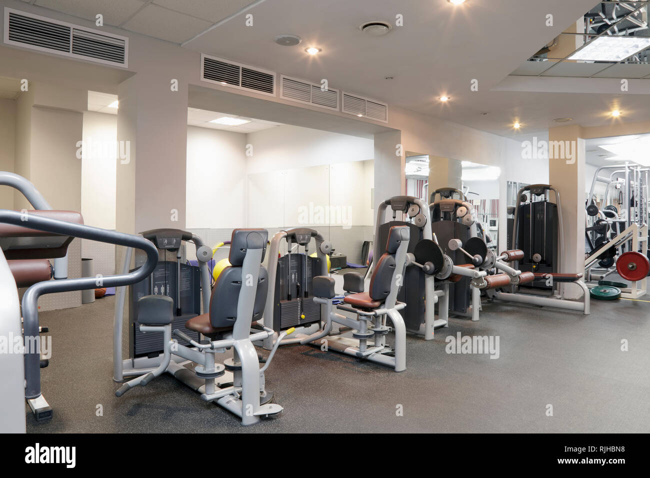 Fitness Center Equipment Stock Photo Alamy
