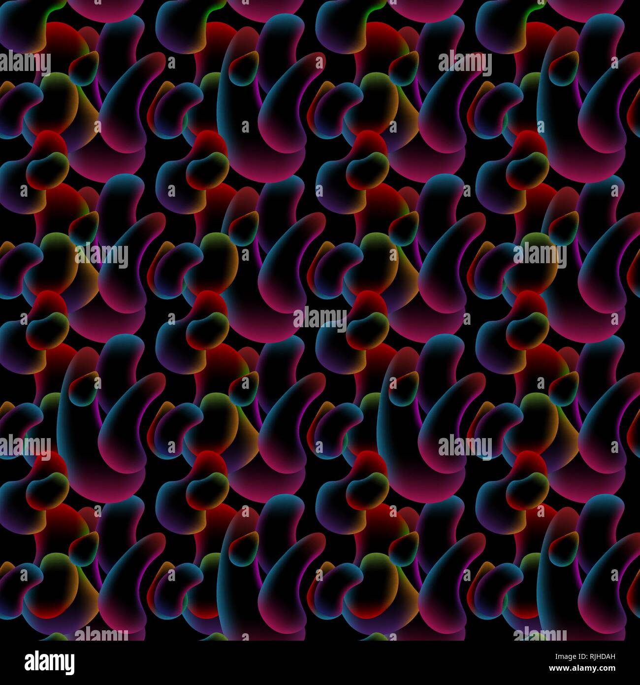 Neon Abstract liquid lava lamp Seamless pattern Stock Vector