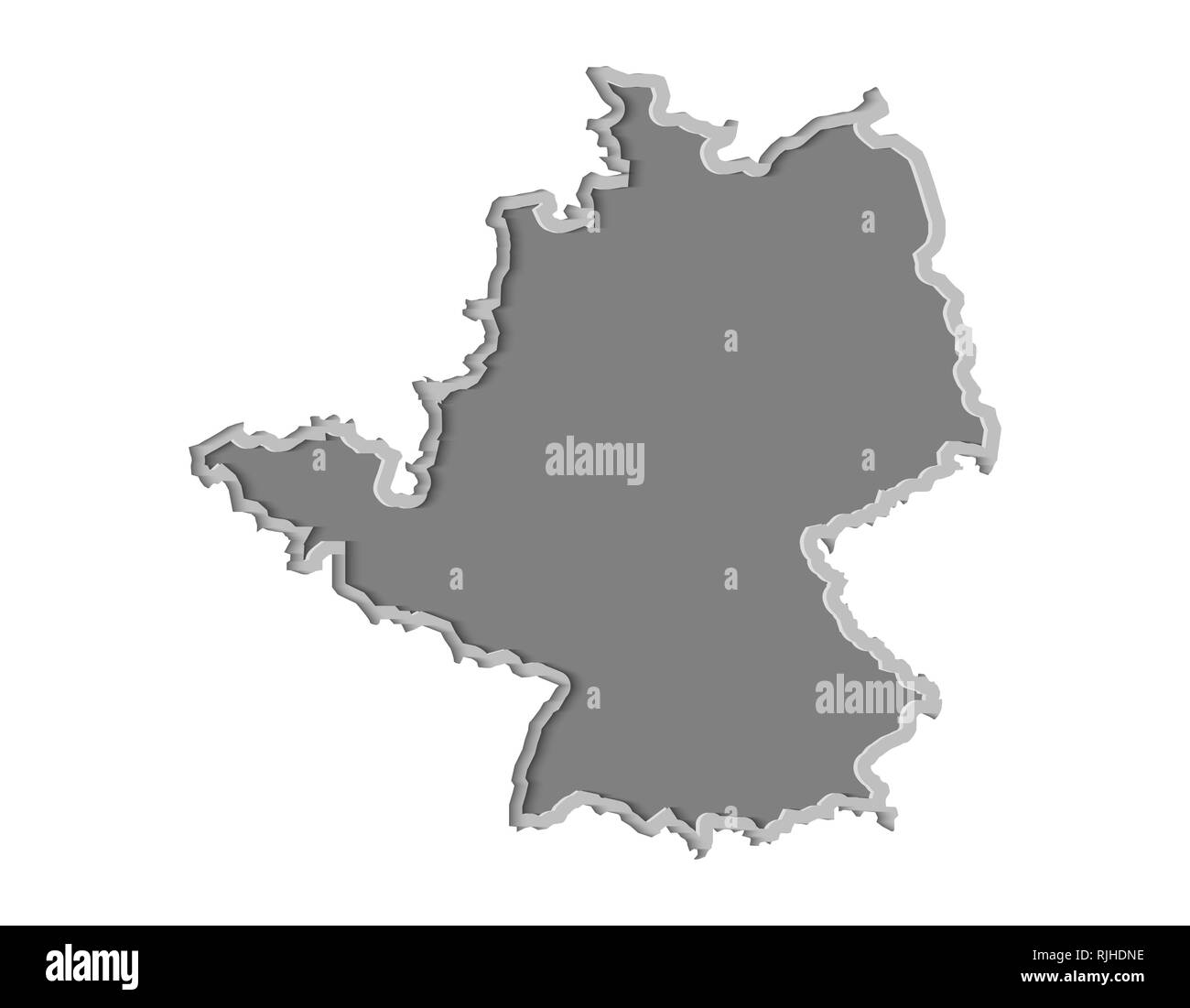 Germany map paper cut vector illustration, country isolated on a white