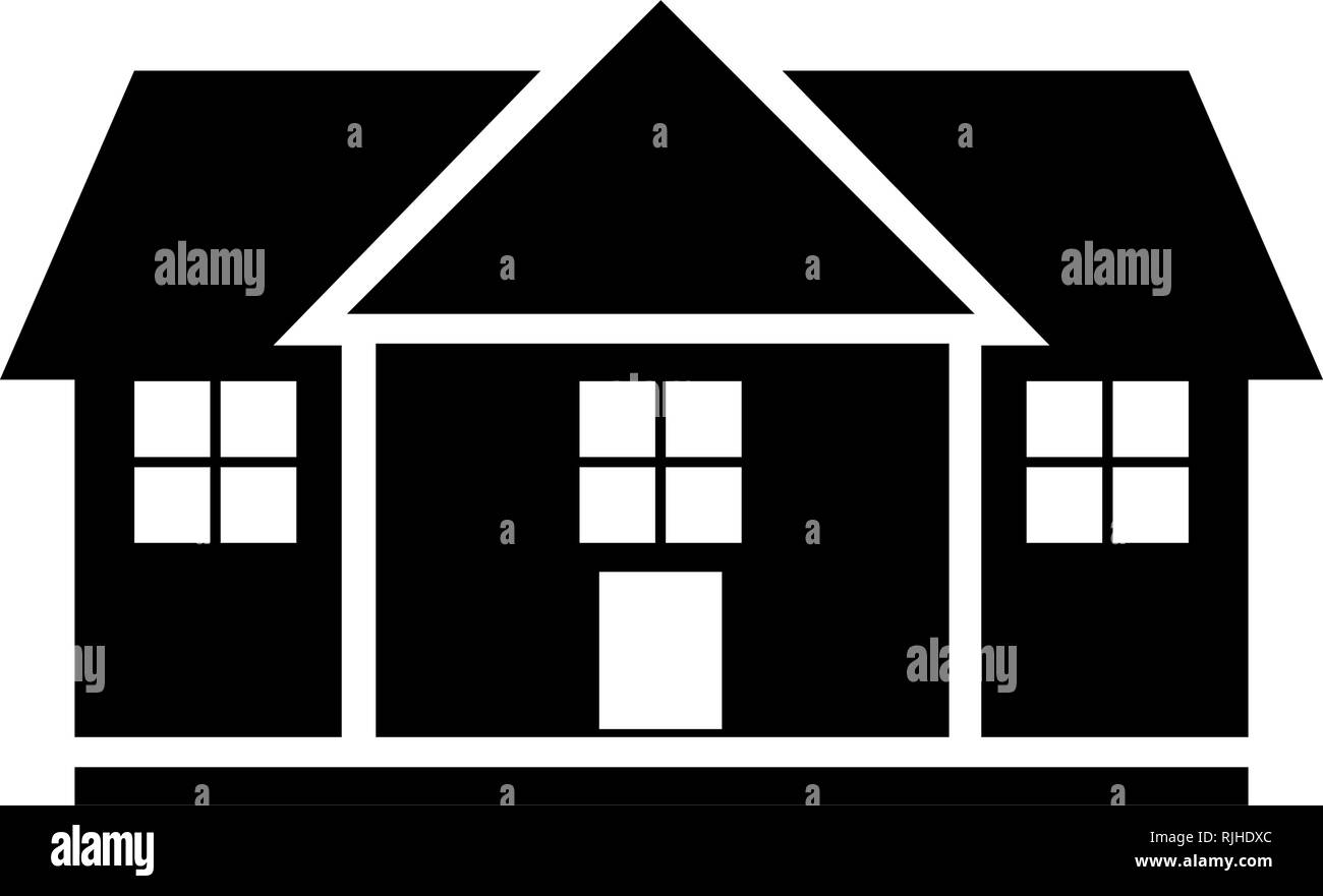 House glyph black icon isolated on white background Stock Vector Image ...