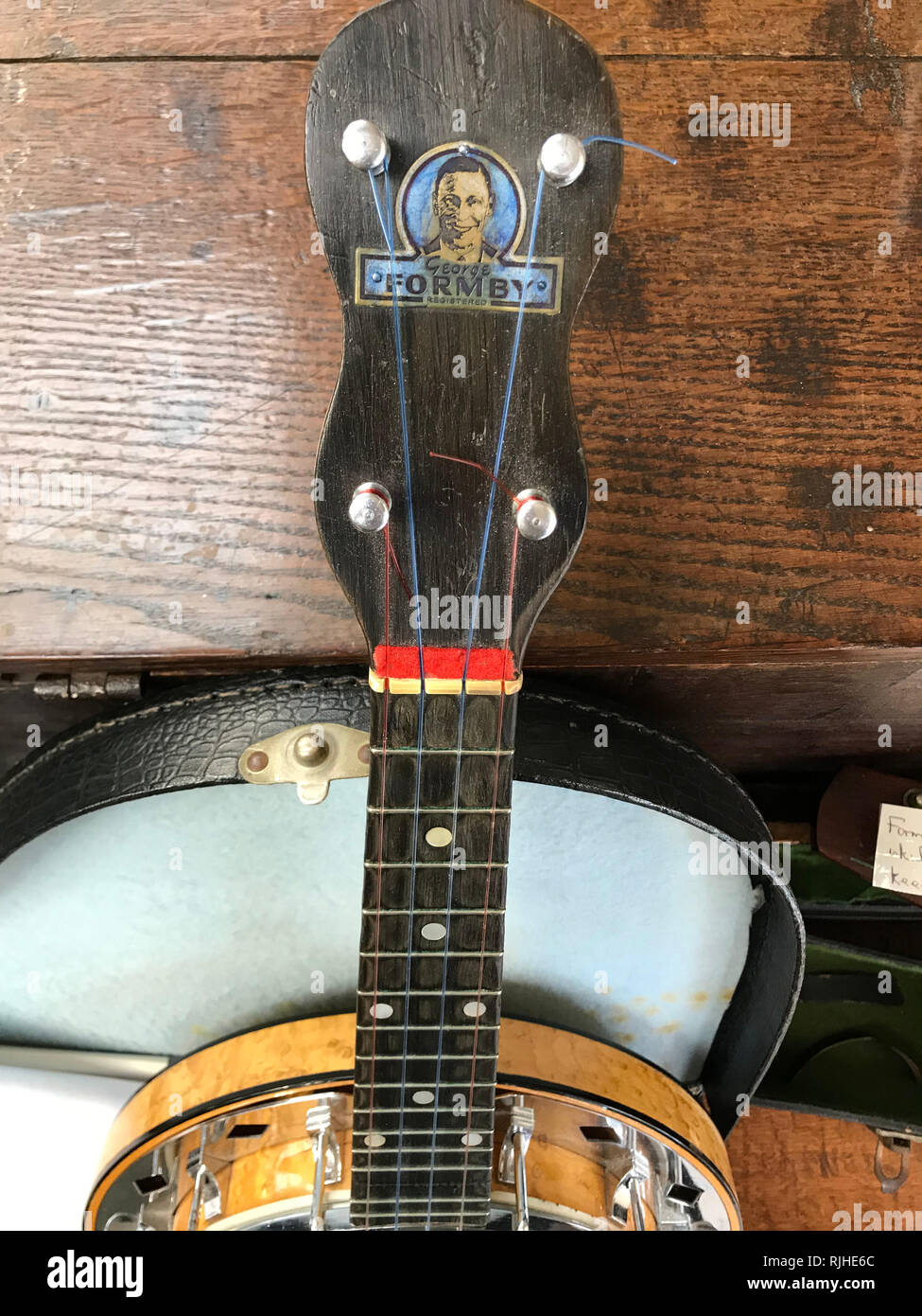 One of two ukuleles used by Formby on show at Derbyshirebased