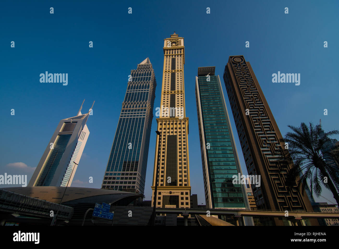 DUBAI, UAE - October 2018 : Sheikh Zayed Road Dubai before sunset Stock Photo