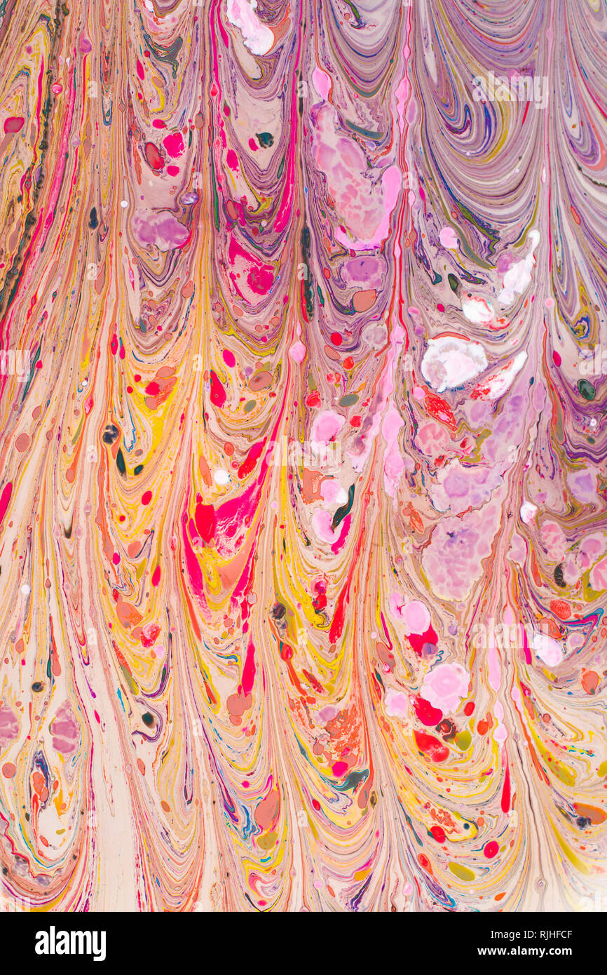 Traditional Ottoman Turkish abstract marbling art patterns as ...