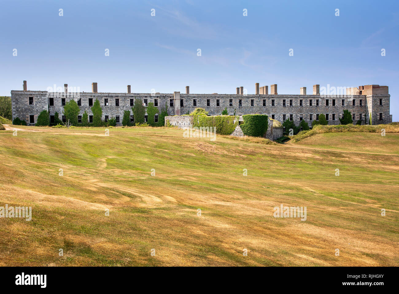 The Victorian fort of Tourgis in north west Alderney, built as a defence against the French and later occupied by German forces. Stock Photo