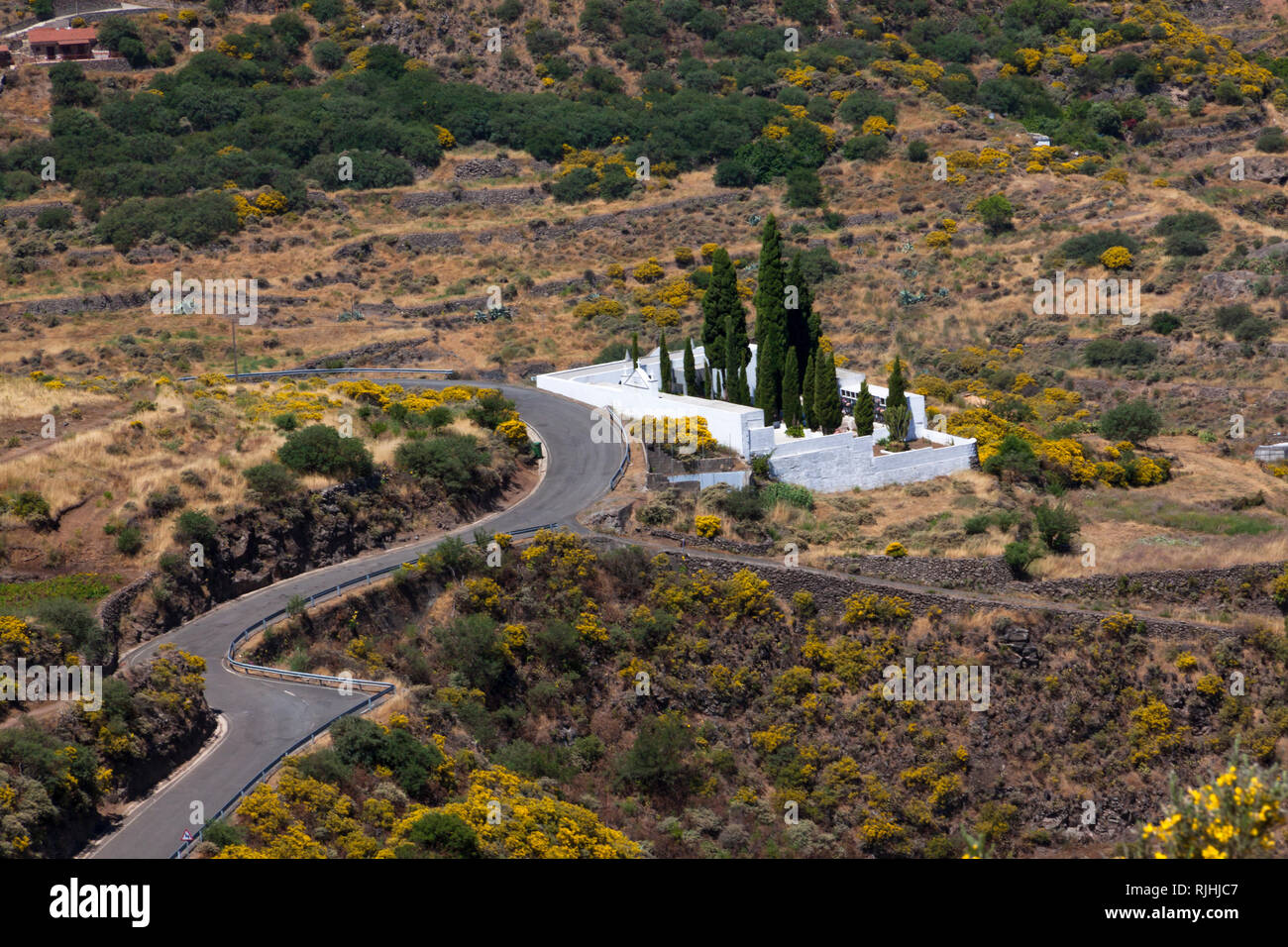 Landscape of the Juncalillo cemetery in Gáldar, Spain - Stock Image
