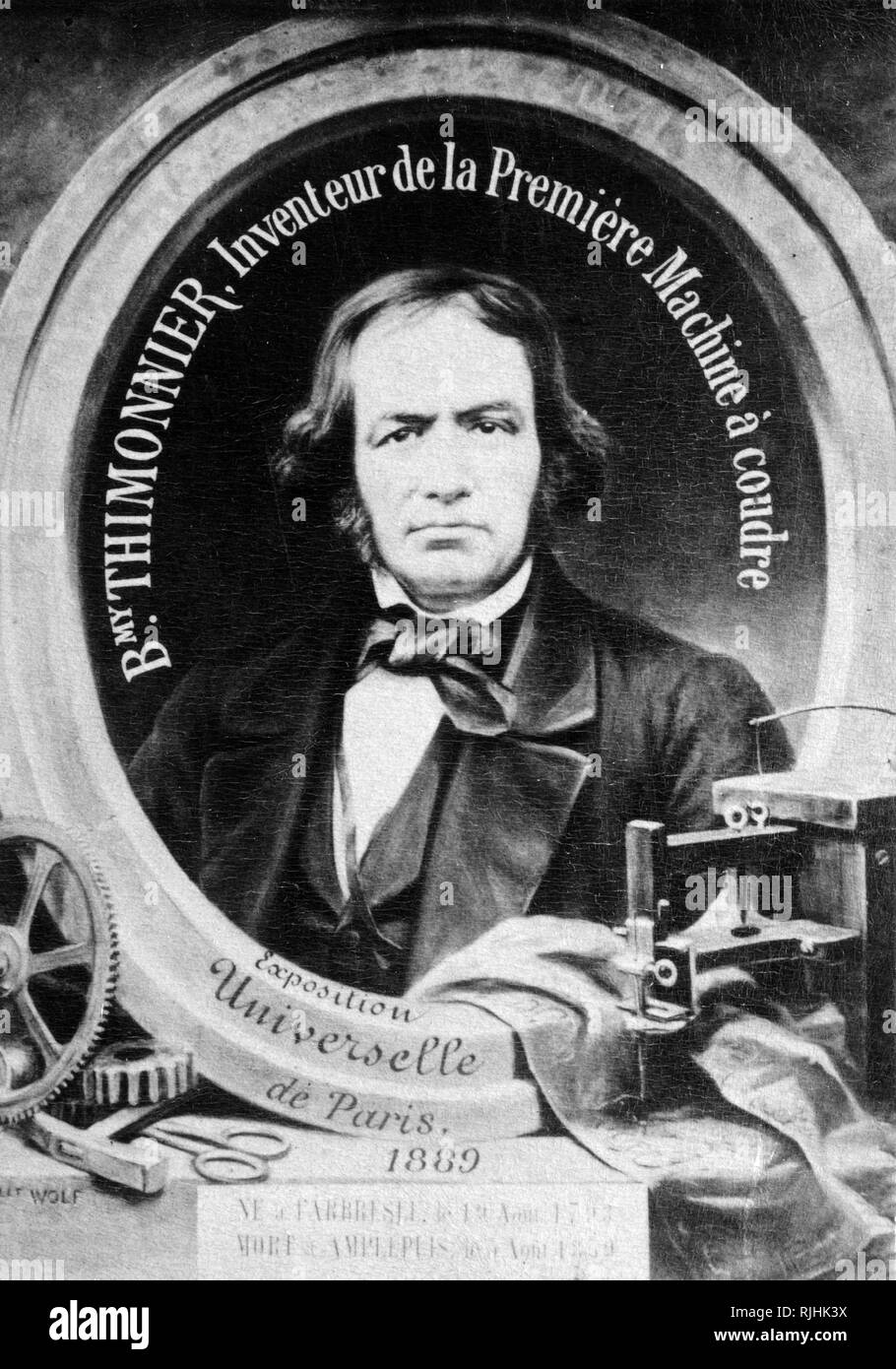 Barthélemy Thimonnier (1793-1857) French Inventor of Sewing Machine Stock Photo