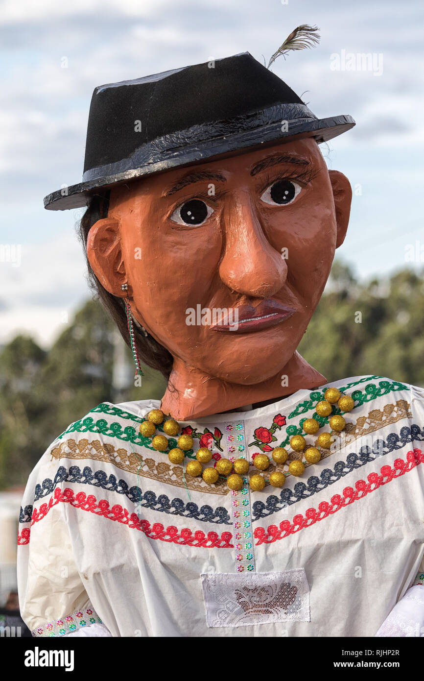 Ibarra, Ecuador-September 21,2018: traditional puppet used at the city founding celebration street parade Stock Photo