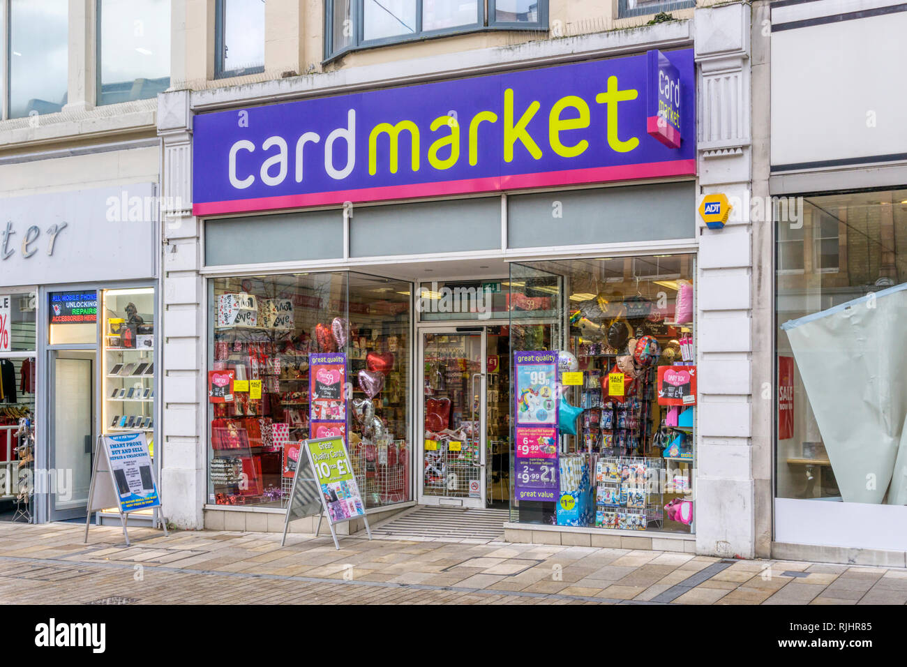 A Cardmarket budget card and gift shop in Bromley High Street, South London. Stock Photo