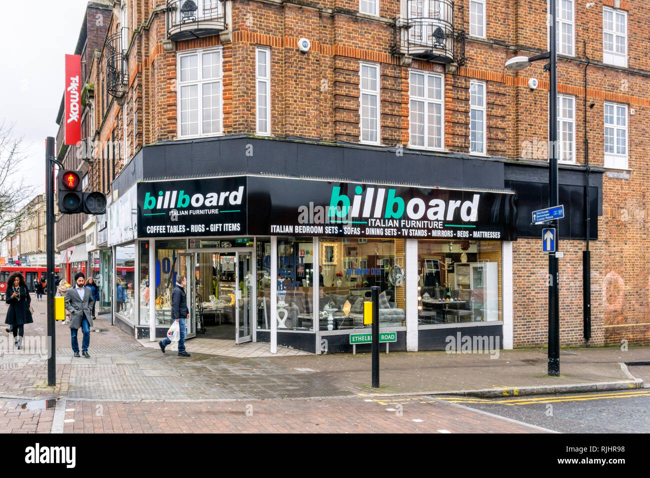 Billboard, an Italian furniture shop, in Bromley High Street, South London Stock Photo Alamy
