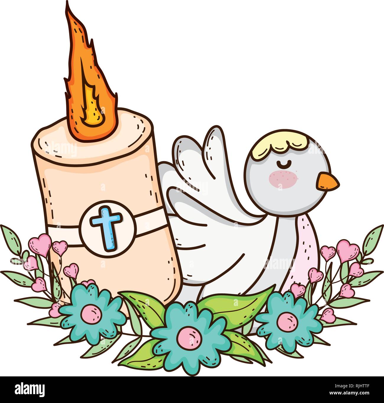Paschal candle sacred with dove bird Stock Vector Image & Art Alamy