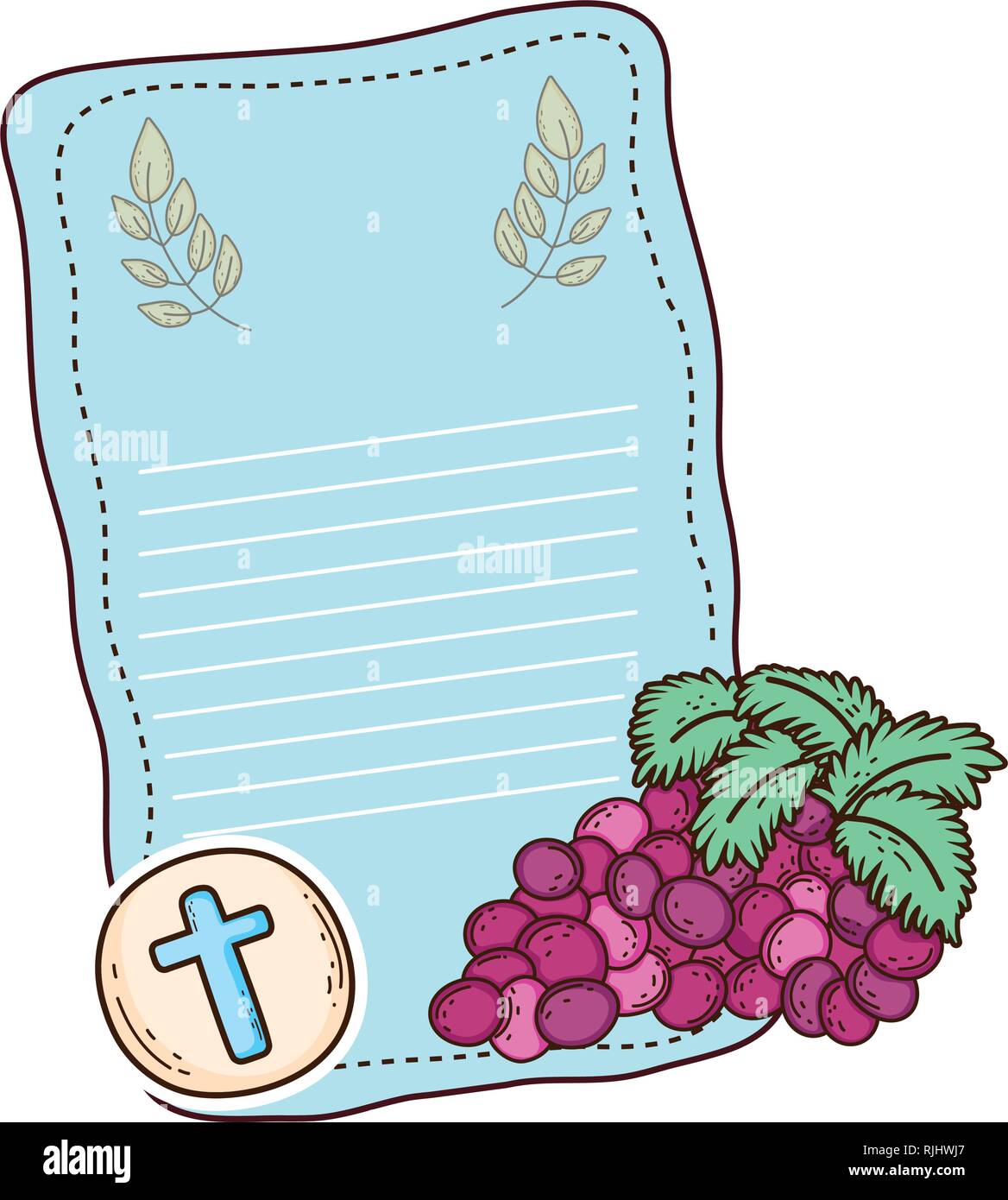 first communion card with grapes Stock Vector Image &amp; Art - Alamy