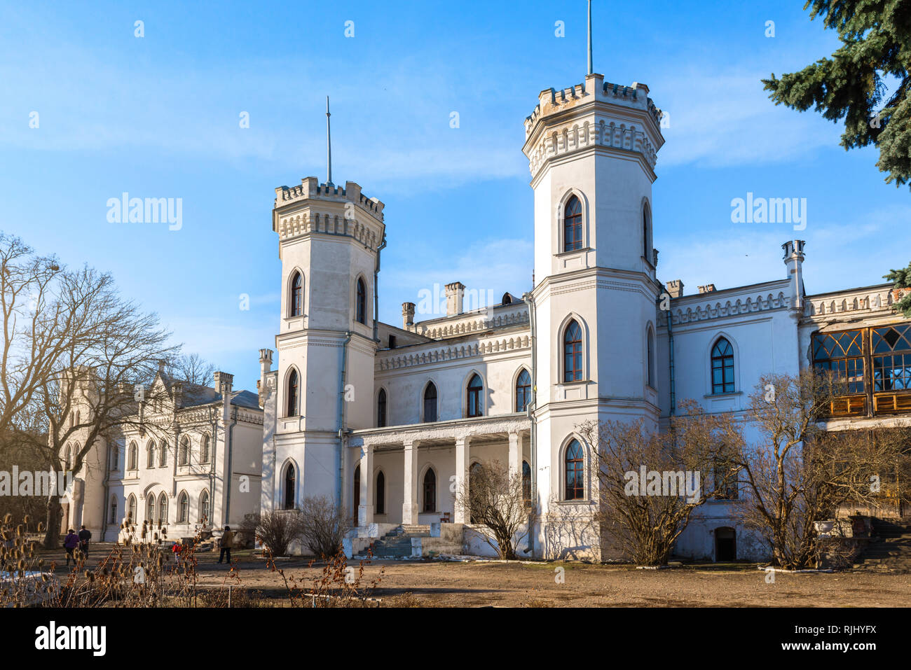 Old abandoned Sharovsky Palace in the Kharkov region, Ukraine Stock Photo