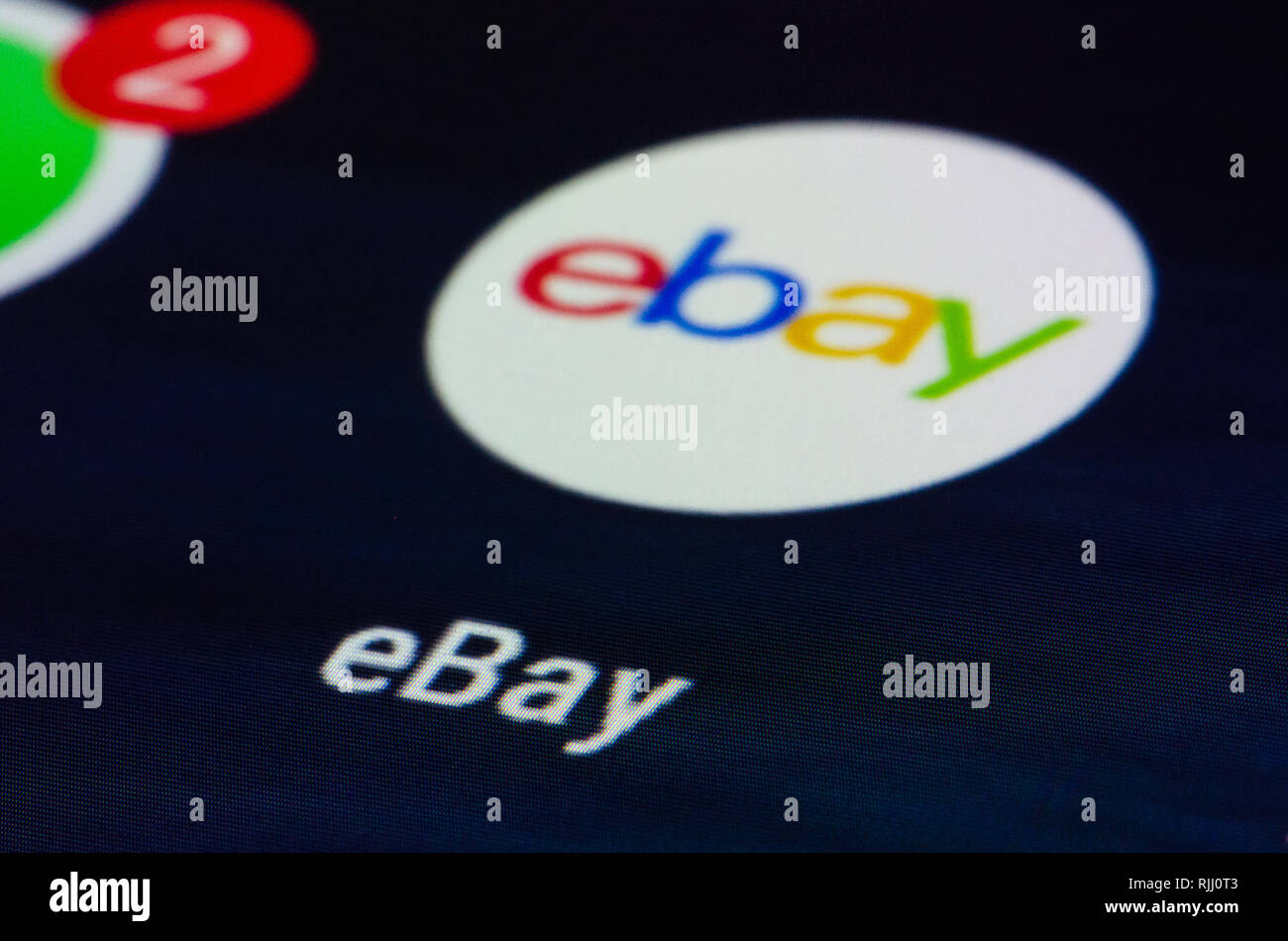 eBay app, is an American multinational e-commerce corporation that facilitates consumer-to-consumer and business-to-consumer sales through its website Stock Photo