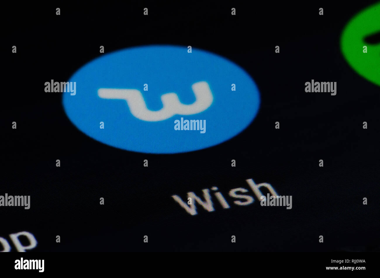 Wish app, online e-commerce company Stock Photo