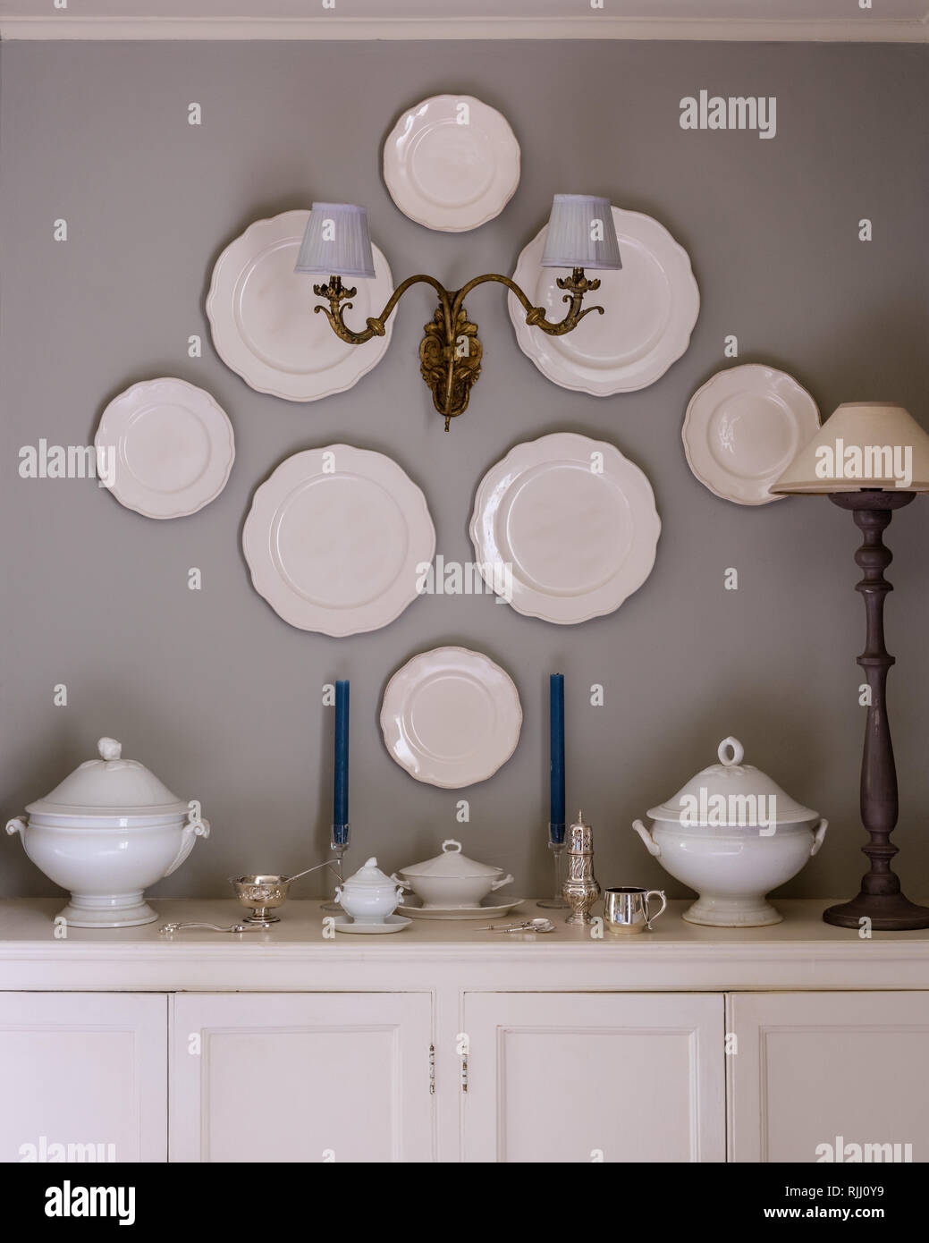 Decorative plates wall mounted Stock Photo