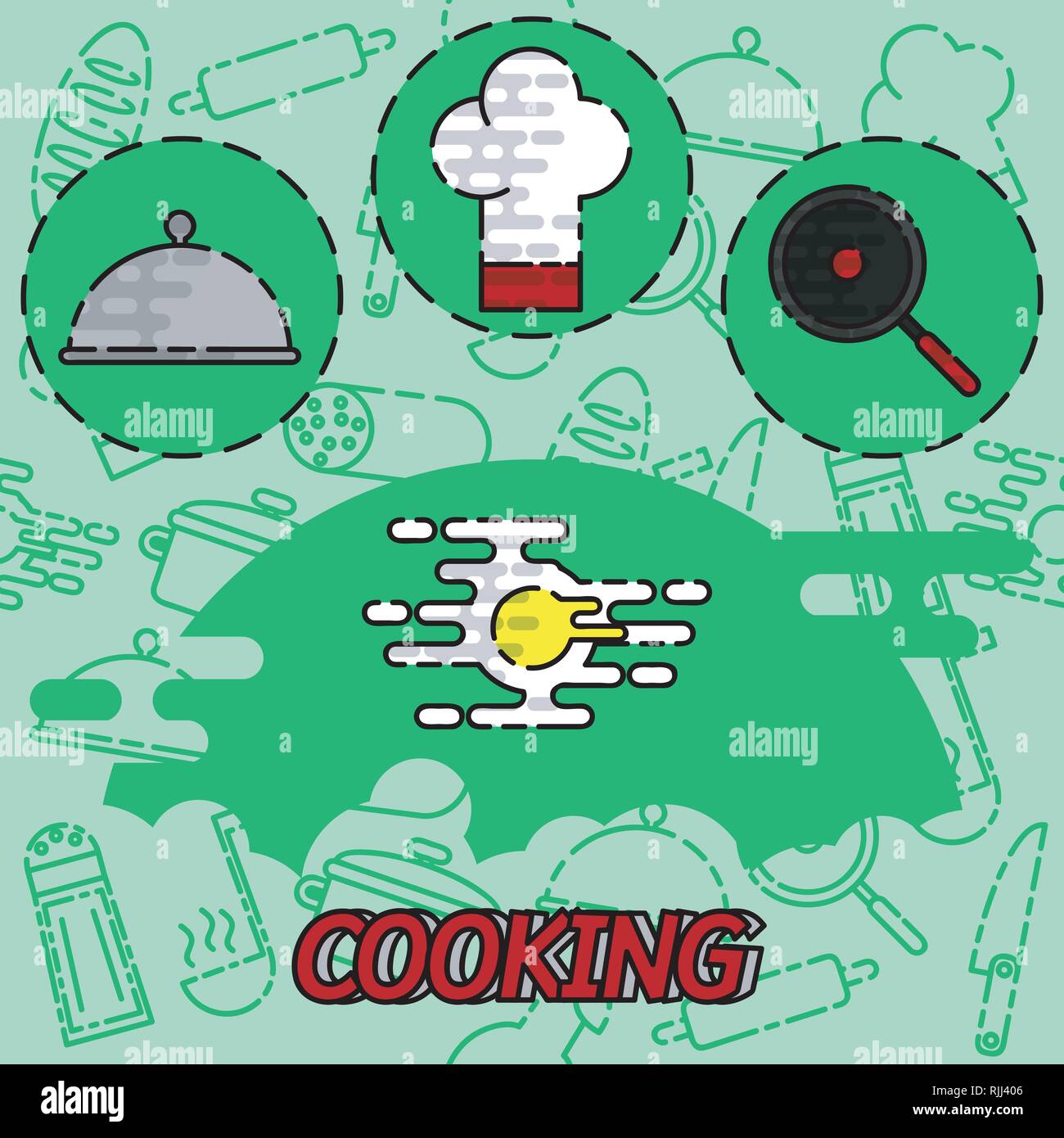 Cooking flat concept icons. Vector illustration, EPS 10 Stock Vector ...