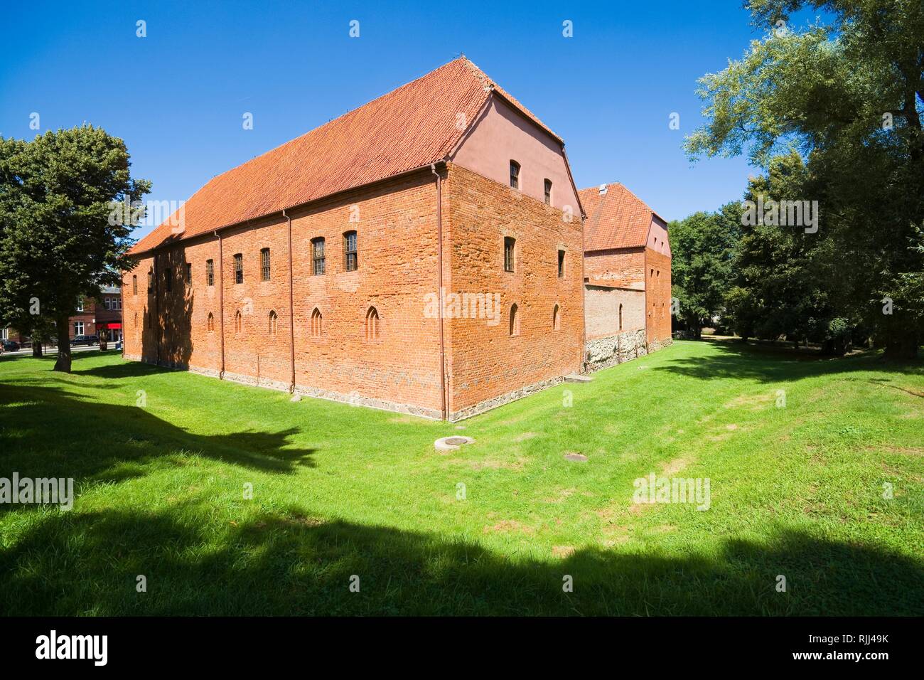 Medieval teutonic knights castle in Ostroda, Poland (former Osterode, East Prussia) Stock Photo