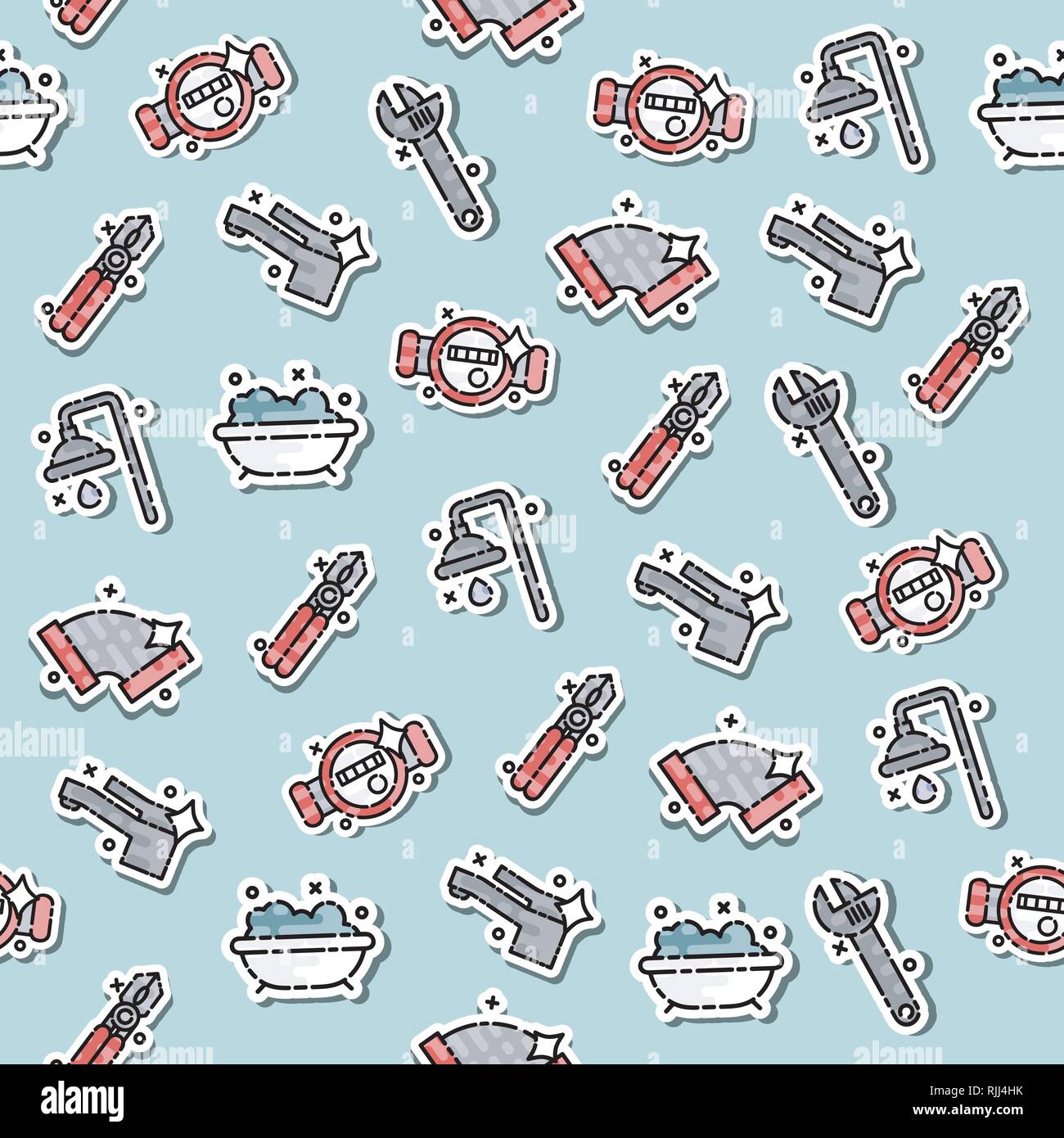 Boiler installation wrench Stock Vector Images - Alamy