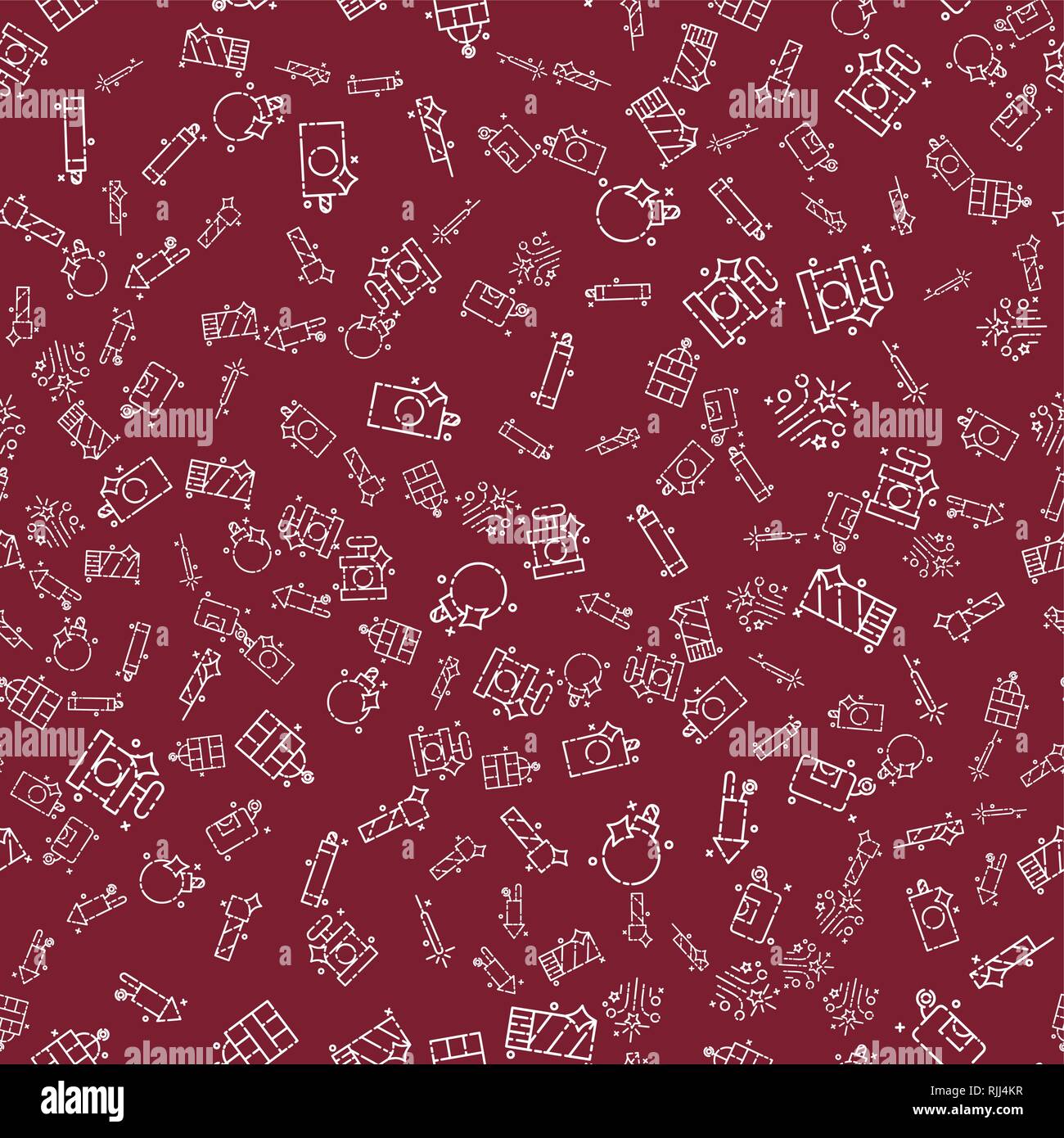 Pyrotechnics set pattern. Vector illustration EPS 10 Stock Vector
