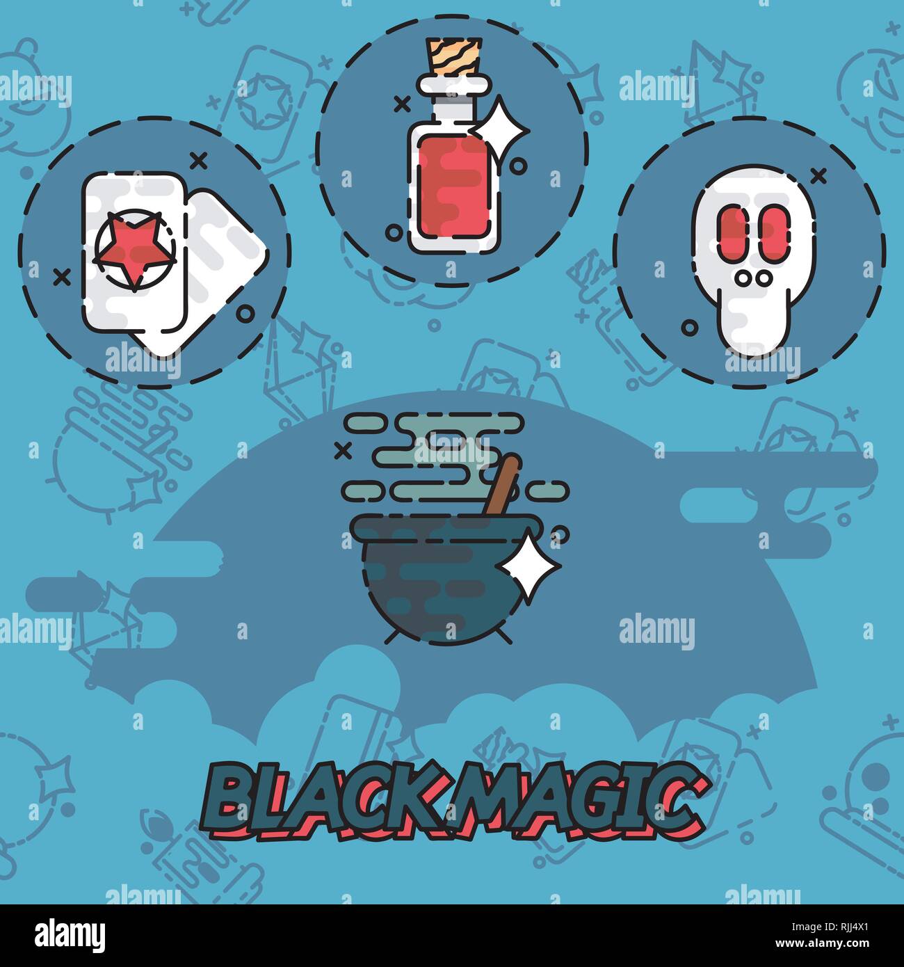 Black magic flat concept icons. Trendy Simple vector symbol. Vector ...