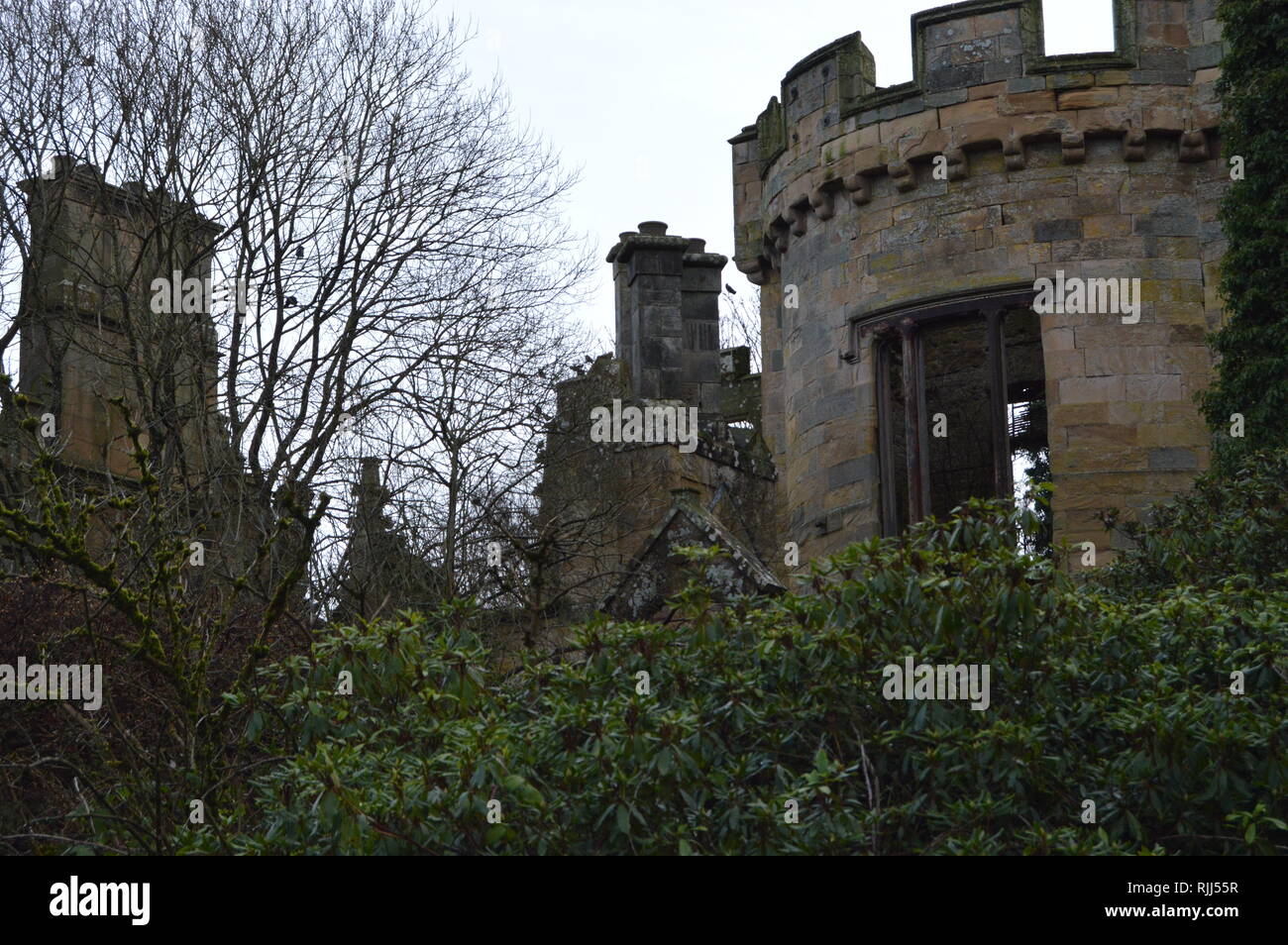 The striking ruins of Crawford Priory, Springfield, Cupar, Fife