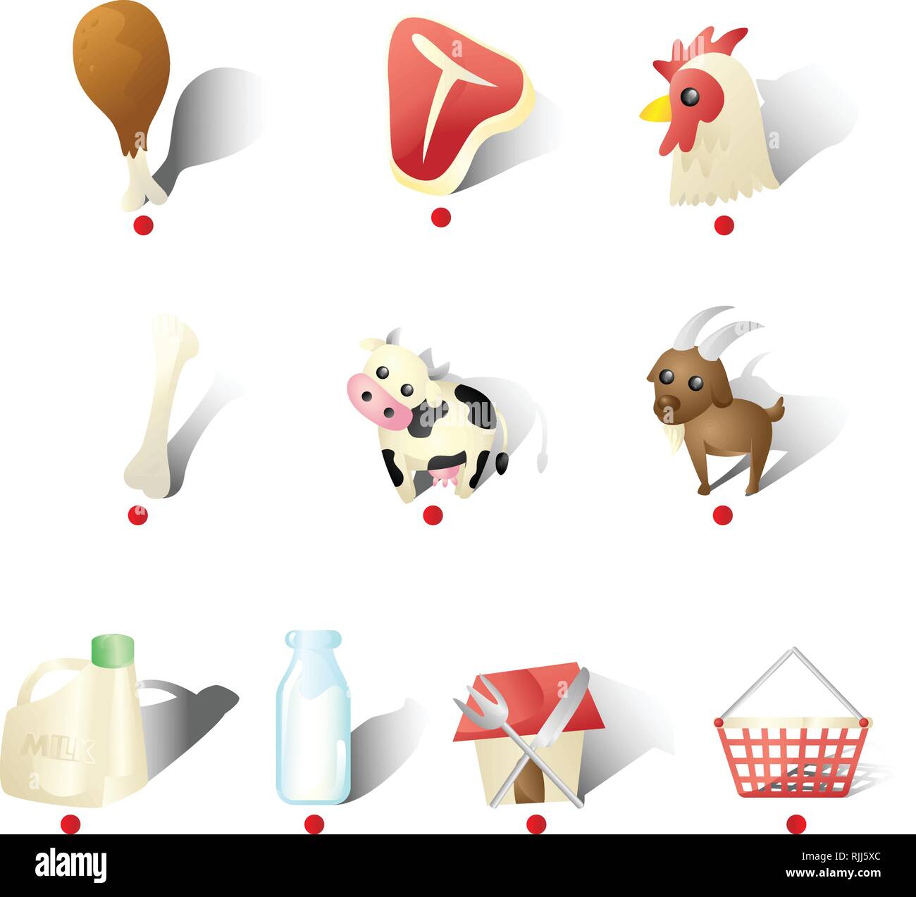 A vector illustration of Dairy Farms Icons Stock Vector Image & Art - Alamy
