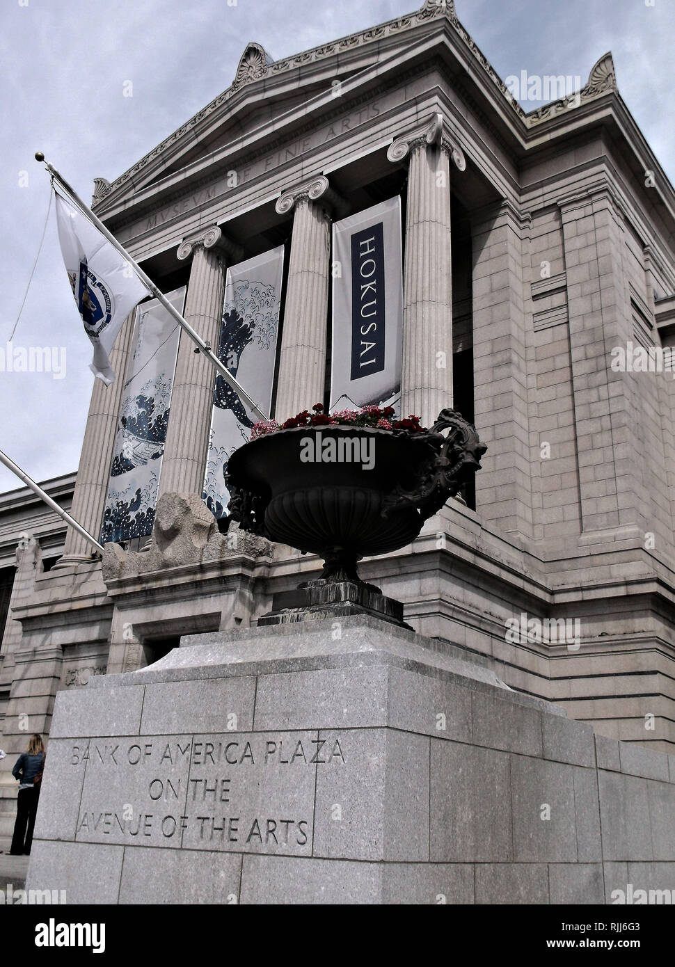 The front entrance to the museum of fine arts, Boston, Massachusetts Stock Photo