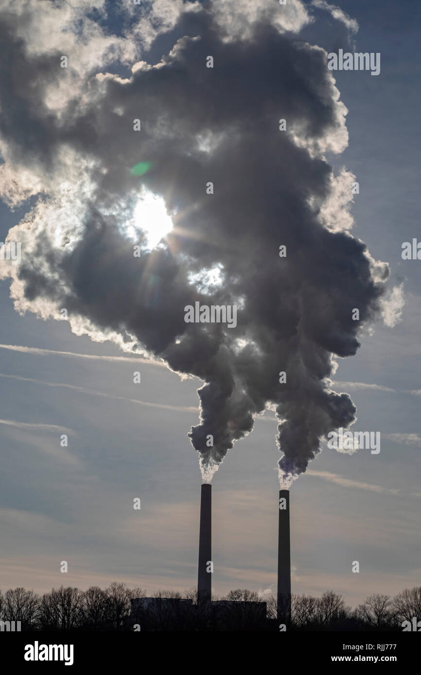 Marine City, Michigan - DTE Energy's Belle River coal-fired power plant. Stock Photo