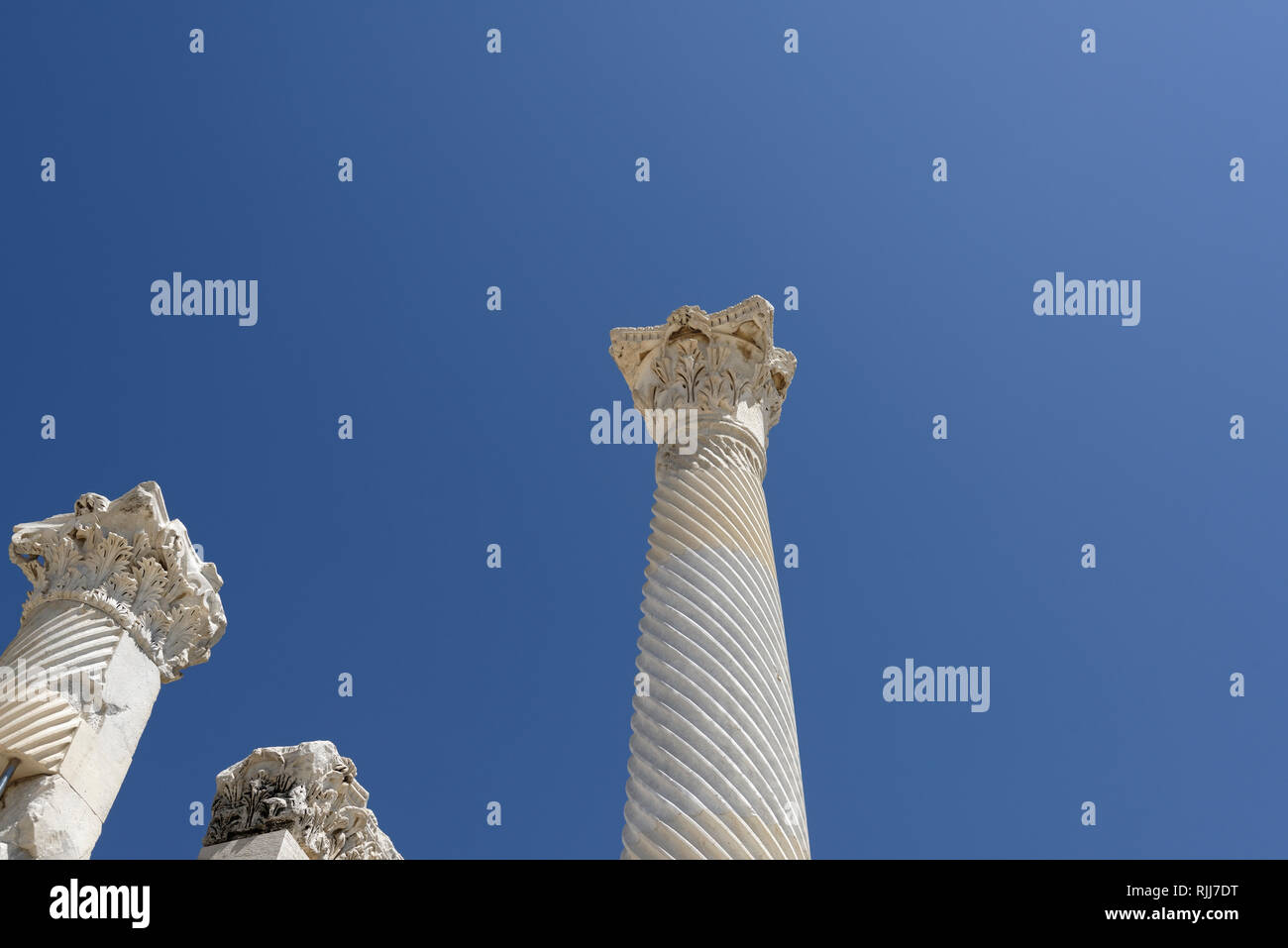 Spiral fluted columns of Temple A which is a prostyle temple of