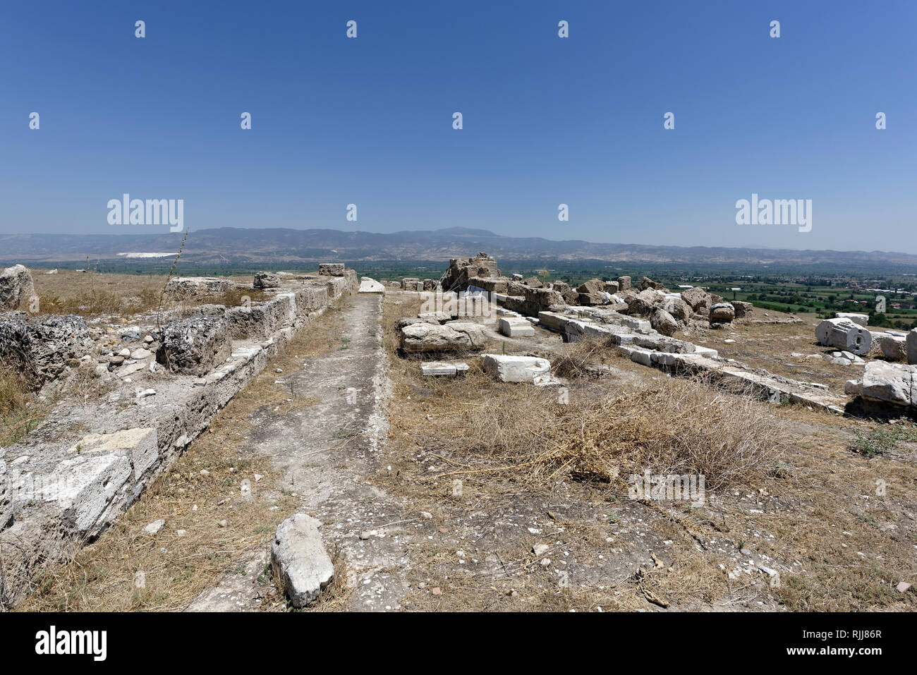 The ruins of the North Church which was built around 494 AD, Laodicea, Denizli, Turkey. Stock Photo
