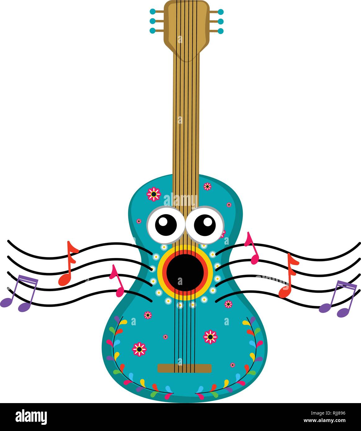 Isolated guitar singing Stock Vector