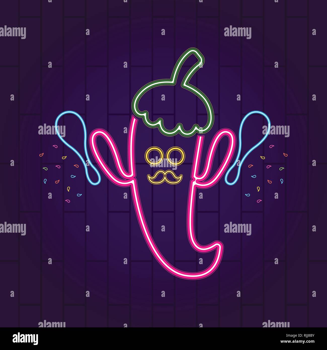 Cinco de mayo neon banner Stock Vector