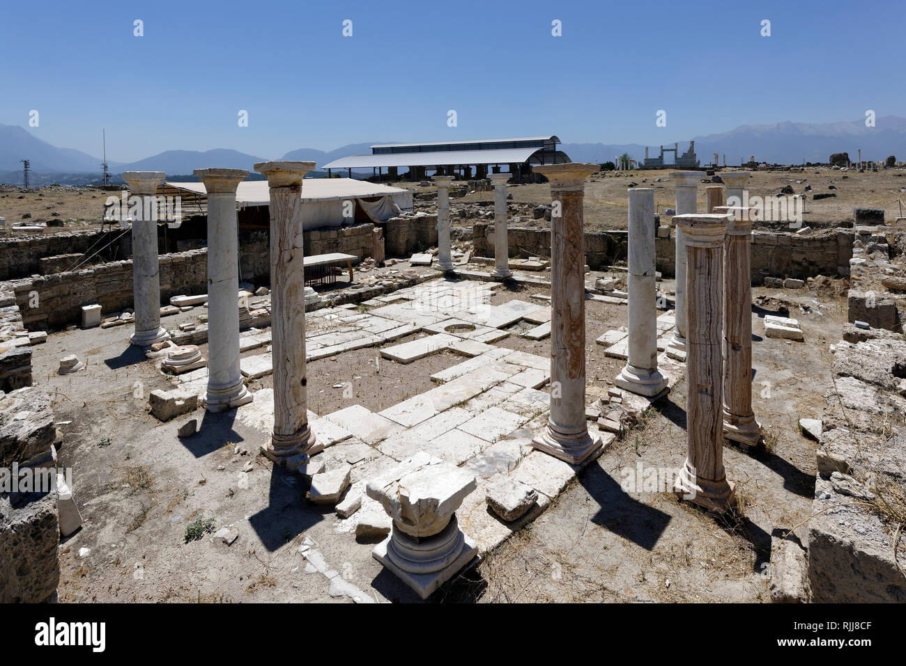 Peristyle house with oratory, Laodicea, Denizli, Turkey. Stock Photo