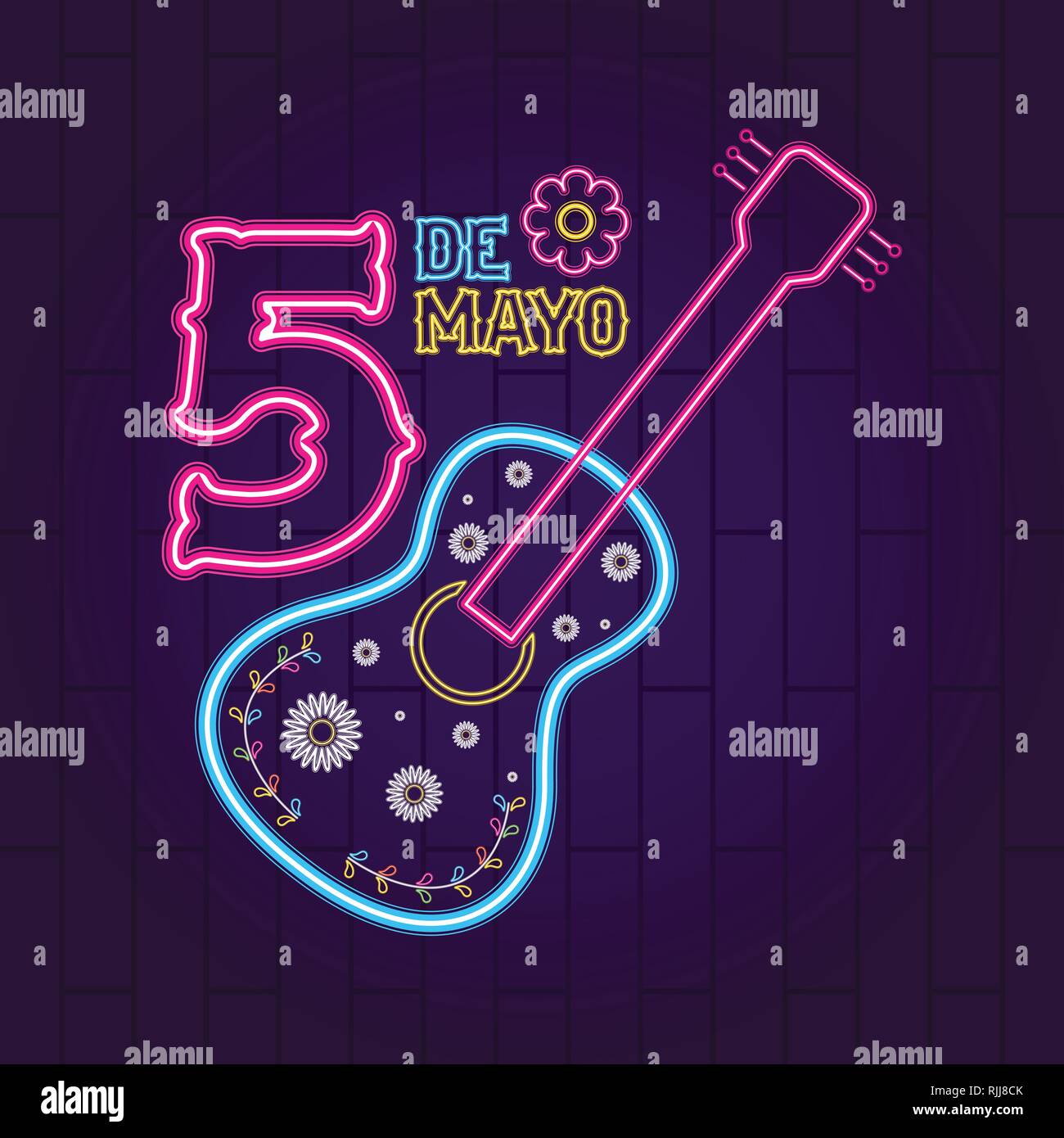 Cinco de mayo neon banner Stock Vector