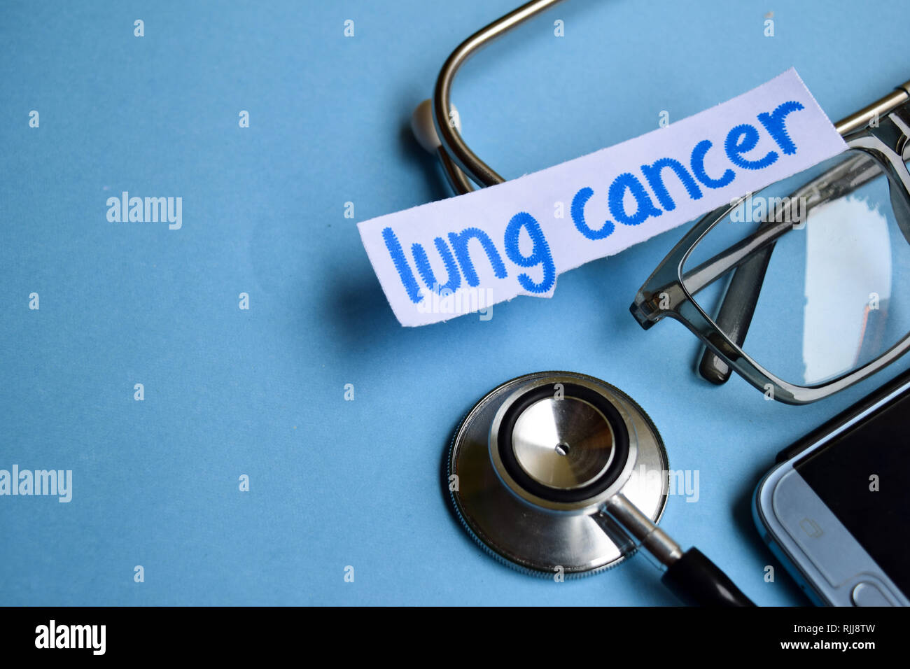 Conceptual image with Lung cancer inscription with the view of